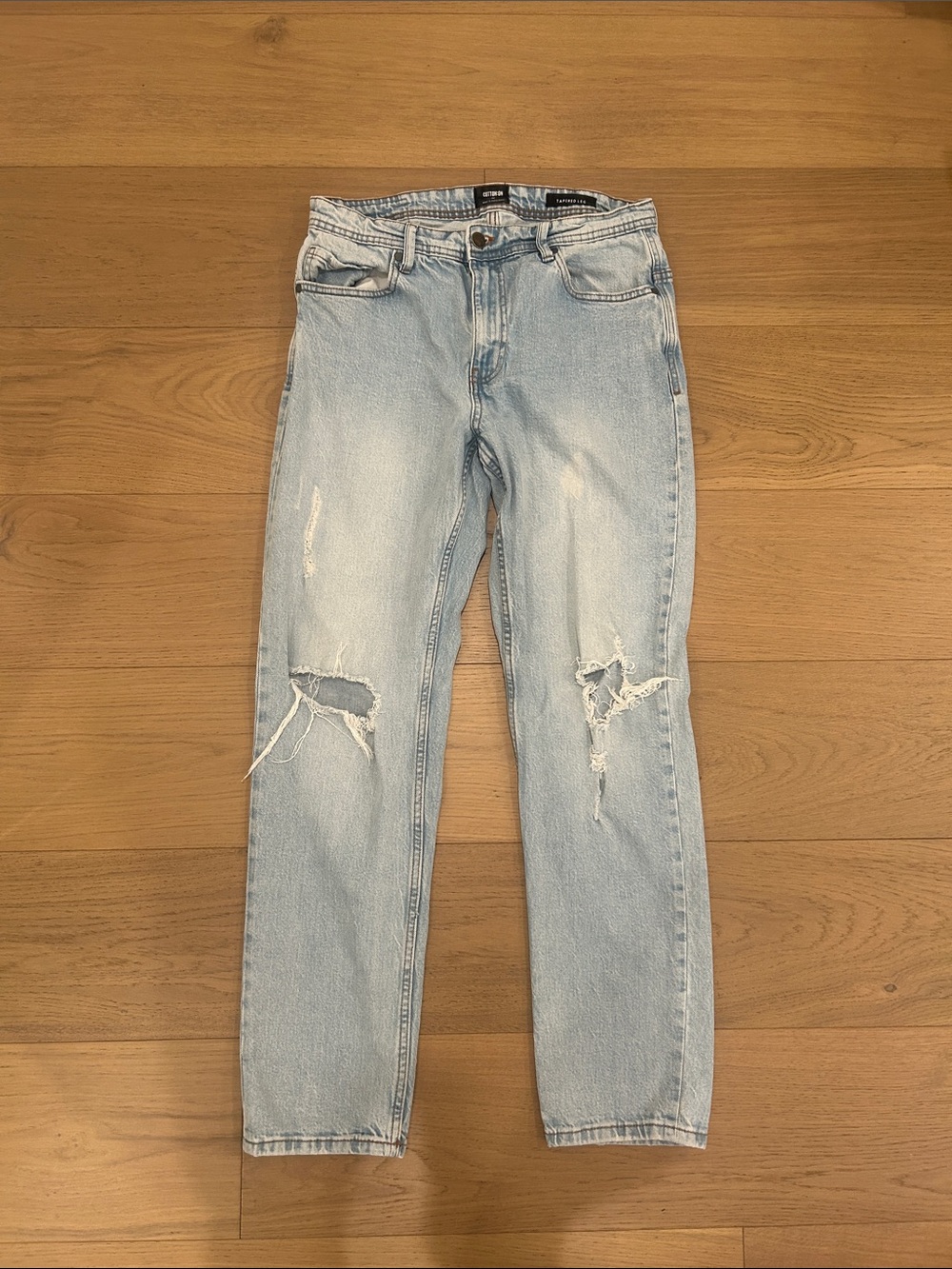 Cotton On Light Blue Distressed Relaxed Men’s Jeans